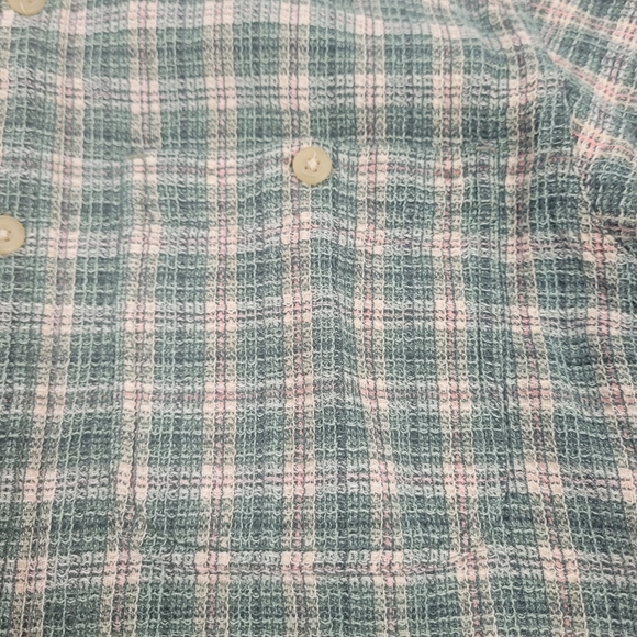 Royal Robbins green plaid short sleeve polo shirt size medium - Picture 4 of 8